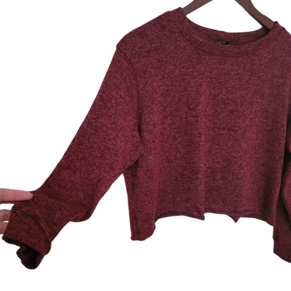 Agnes & Dora Cropped Maroon Sweater Size XS - Picture 2 of 5